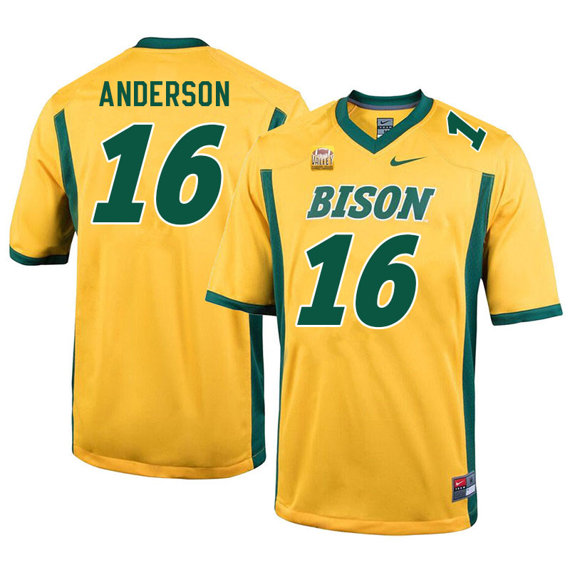 Men #16 Peter Anderson North Dakota State Bison College Football Jerseys Sale-Yellow